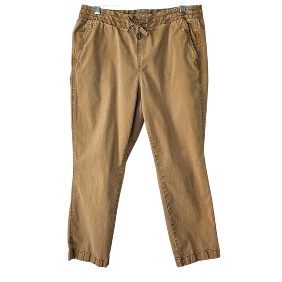L.L. Bean Pants - L.L. Bean Womens Lakewashed Chino Pants Mid Rise Pull On Elastic Waistband 12P